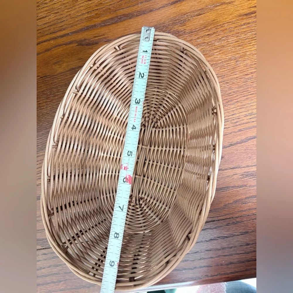 Vintage TableCraft Oval Natural Woven Bread Basket, durable polypropylene cord
